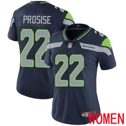 Seattle Seahawks Limited Navy Blue Women C. J. Prosise Home Jersey NFL Football #22 Vapor Untouchable